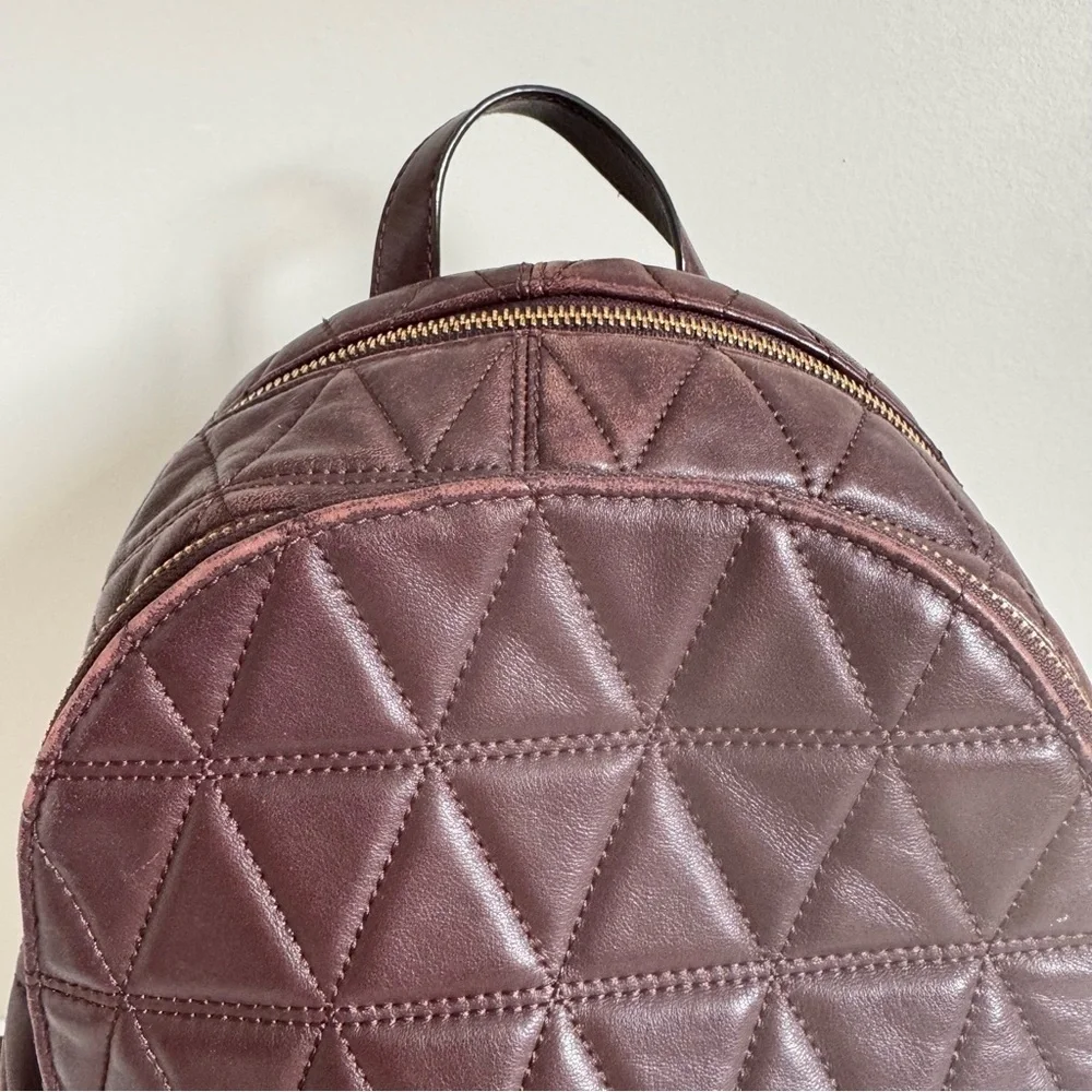 Michael Kors Rhea Medium Quilted Leather Backpack In Barolo